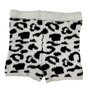 Colsie plush sleep boxer shorts with black and‎ white leopard print size large